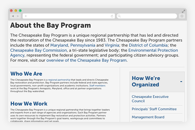 Chesapeake Bay Program about