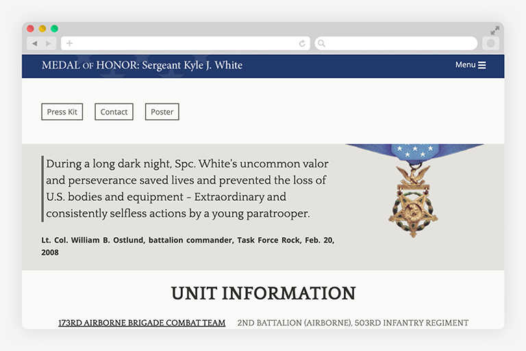 Medal of Honor profile pullquote
